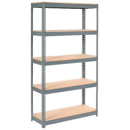 Global Industrial Extra Heavy Duty Shelving 48W x 18D x 96H With 5 Shelves, Wood Deck, Gry B2297333